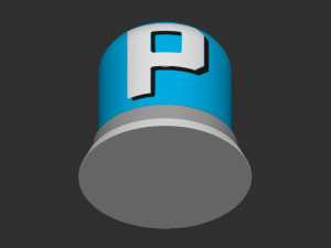 P Switch Button Based 3D-printmodel