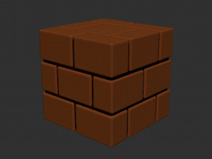 Mario Brick Block 3D Print Model