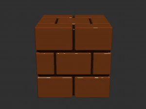 Mario Brick Block 3D Print Model