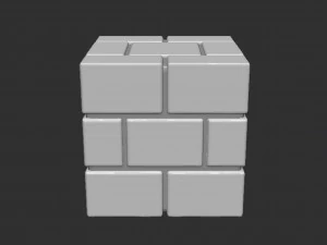 Mario Brick Block 3D Print Model