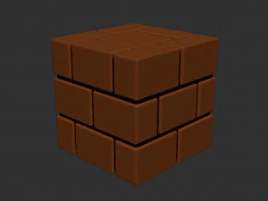 Mario Brick Block 3D Print Model