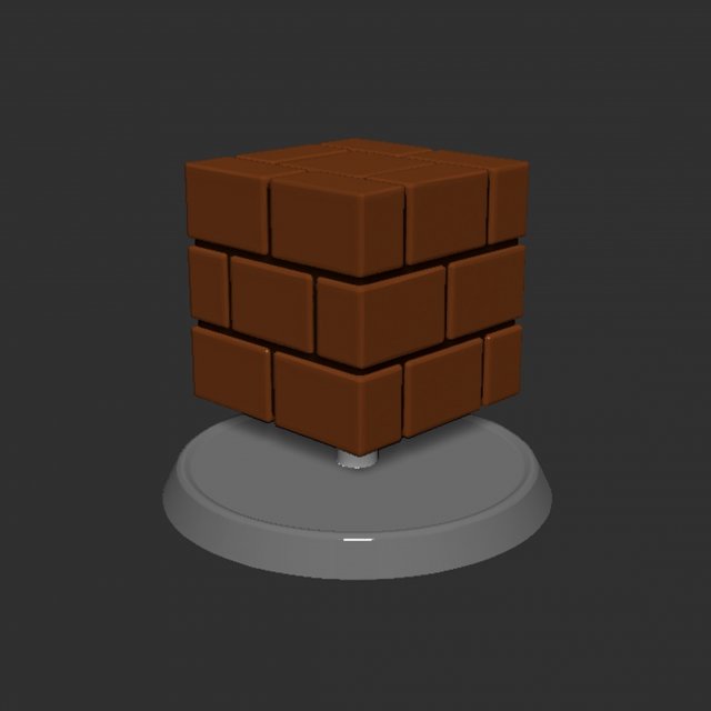 Mario Brick Block Based 3D Print Model .c4d .max .obj .3ds .fbx .stl .blend 