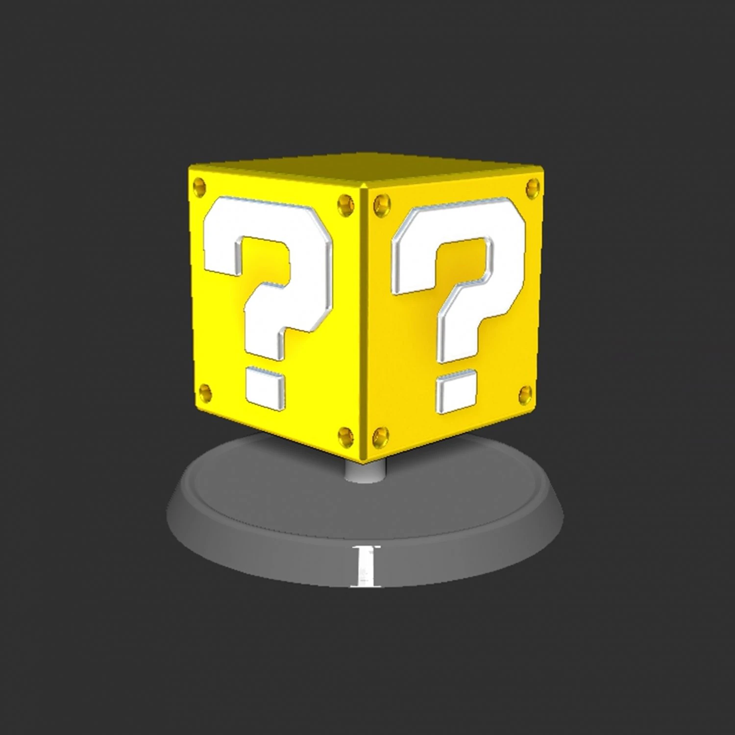Mario Question Block Based 3D Print Model .c4d .max .obj .3ds .fbx .stl .blend 