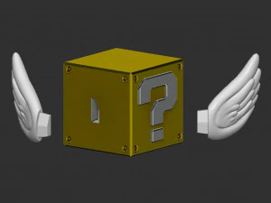 Flying Question Block 3D Print Model