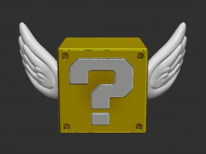 Flying Question Block 3D Print Model