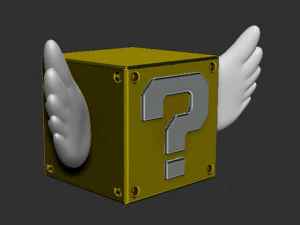 Flying Question Block 3D Print Model