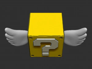 Flying Question Block 3D Print Model
