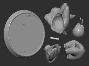 Reznor Open Mouth Based Fireball 3D-Druckmodell