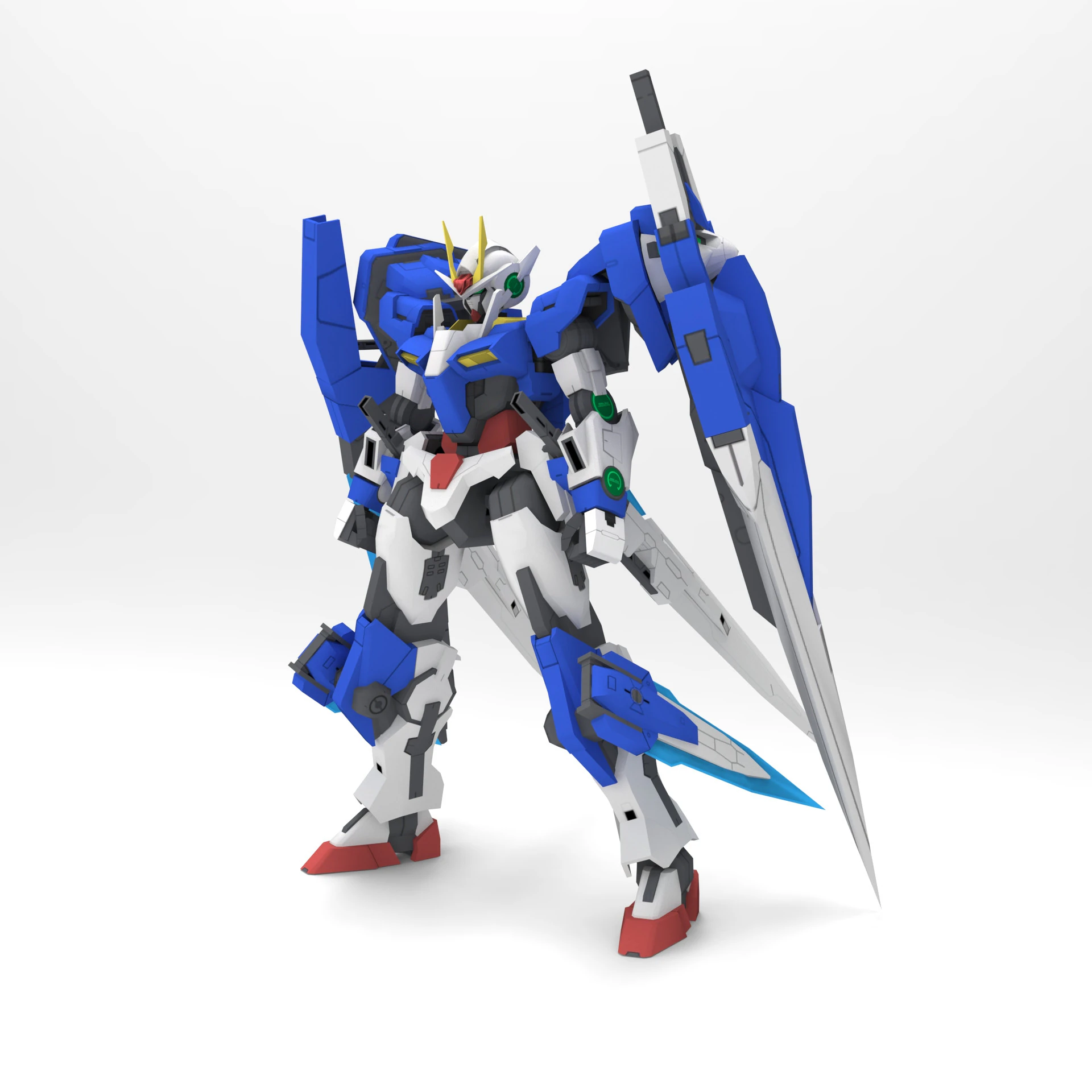 GUNDAM 00 Seven Swords 3D Model .c4d .max .obj .3ds .fbx .stl .blend 