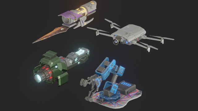 Stylized items Modelo 3D .c4d .max .obj .3ds .fbx .stl .blend 