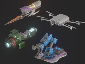 Stylized items Modelo 3D