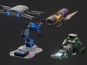 Stylized items Modelo 3D