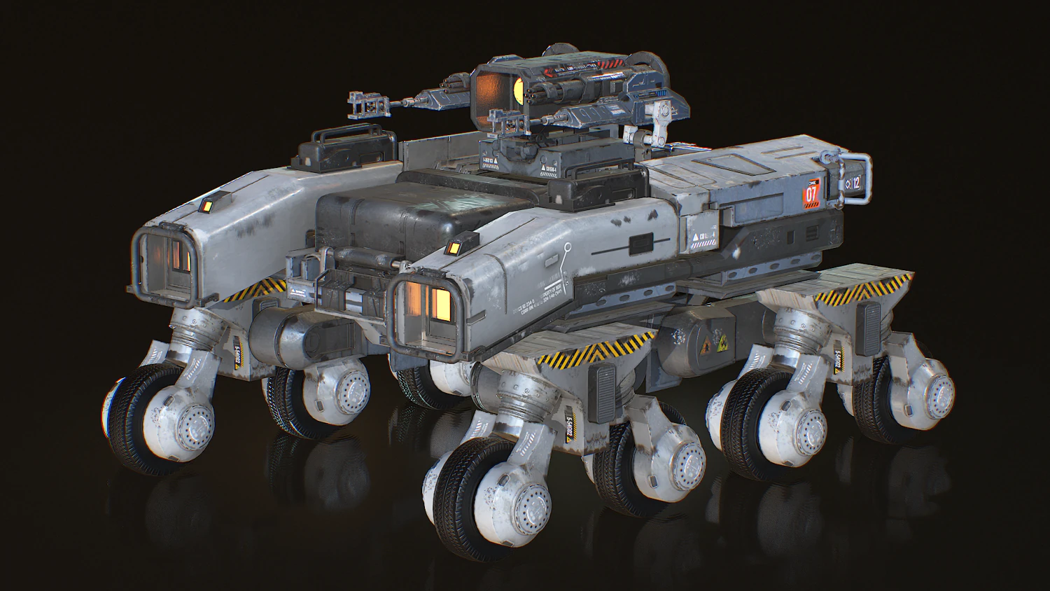 Sci-fi military vehicle 3D Model .c4d .max .obj .3ds .fbx .stl .blend 