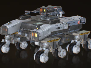 Veh&iacute;culo militar de ciencia ficci&oacute;n. Modelo 3D