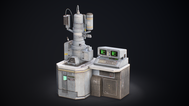 Old laboratory computer Modèle 3D .c4d .max .obj .3ds .fbx .stl .blend 