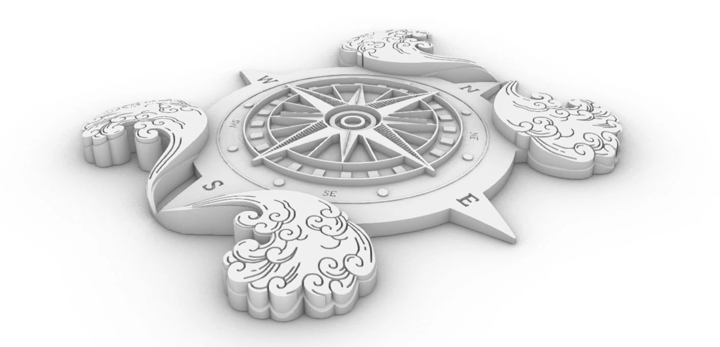 Wind rose 3D Print Model .c4d .max .obj .3ds .fbx .stl .blend 