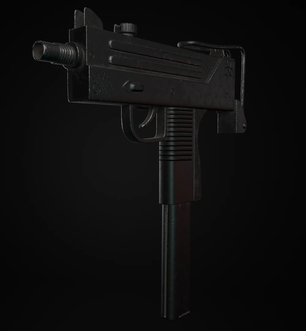 Ingram MAC-10 3D Model .c4d .max .obj .3ds .fbx .stl .blend 