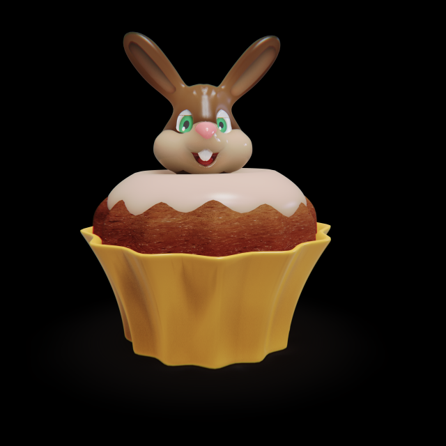 Cupcake Easter Bunny CG Textures .c4d .max .obj .3ds .fbx .stl .blend 