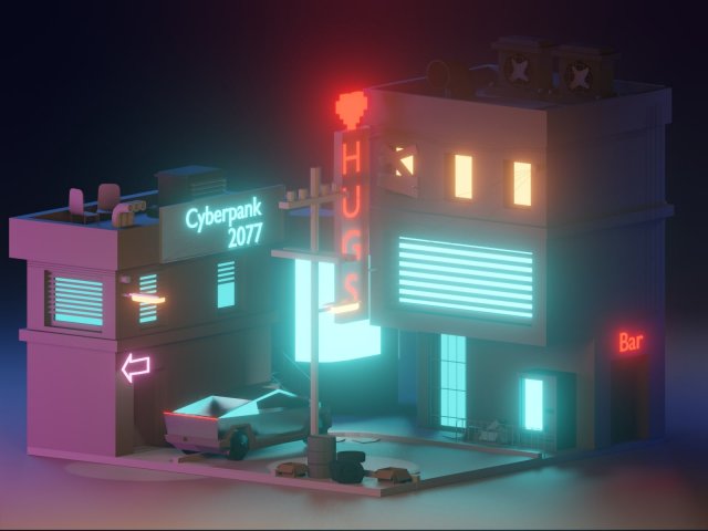 The city of the future 3D Модель .c4d .max .obj .3ds .fbx .stl .blend 