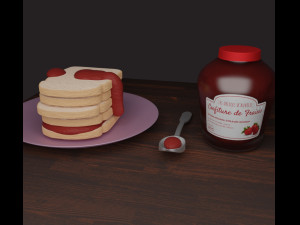 Tostadas and jam 3D 模型