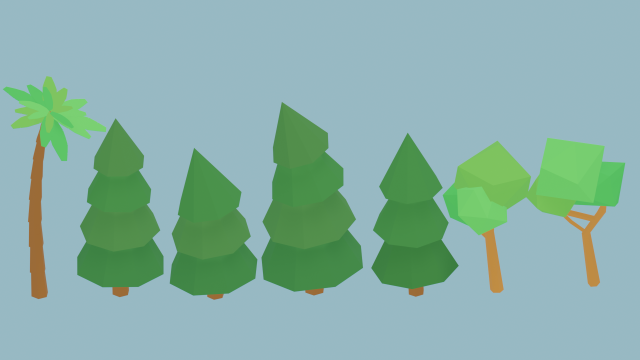 LowPoly Tree Pack for game Modello 3D .c4d .max .obj .3ds .fbx .stl .blend 