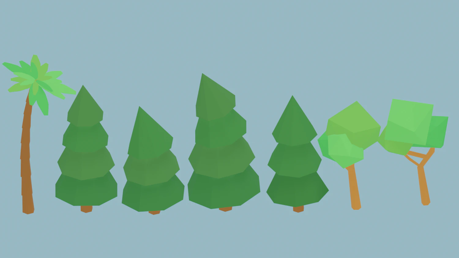 LowPoly Tree Pack for game 3D Model .c4d .max .obj .3ds .fbx .stl .blend 