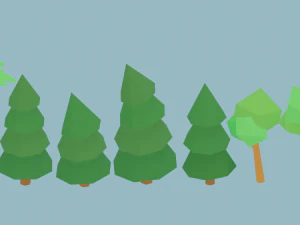 Paket Pohon LowPoly untuk game Model 3D
