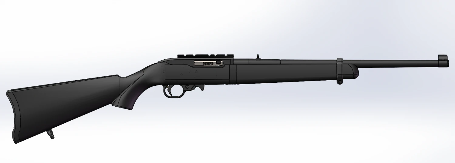 Ruger 1022 3D Model .c4d .max .obj .3ds .fbx .stl .blend 