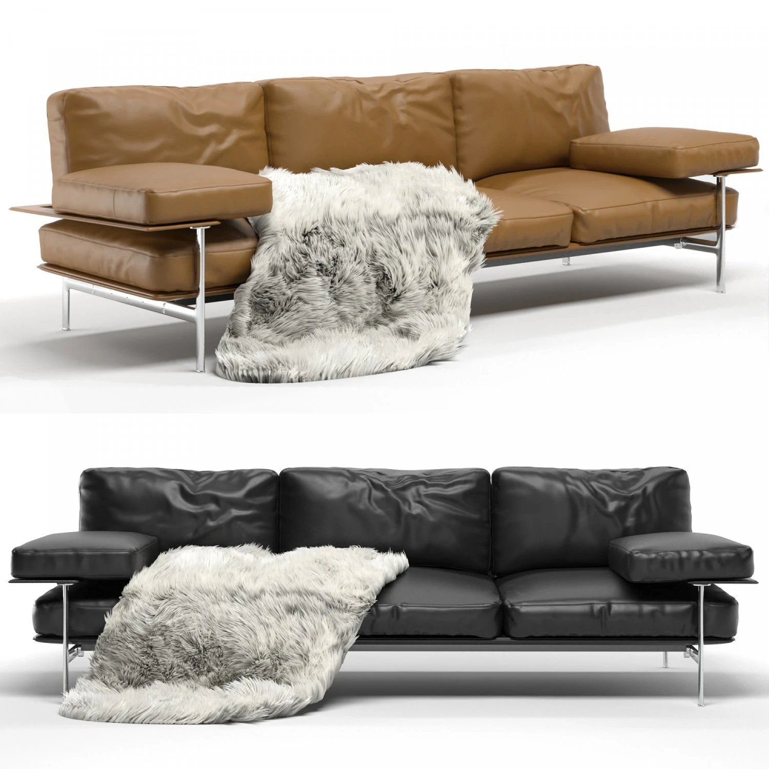 Sofa beb Italia diesis 3D Model .c4d .max .obj .3ds .fbx .stl .blend