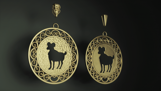 Capricorn pendant Model Cetak 3D .c4d .max .obj .3ds .fbx .stl .blend 