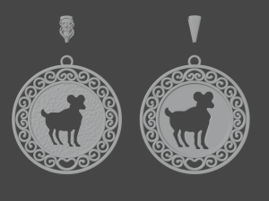 Capricorn pendant Model Cetak 3D