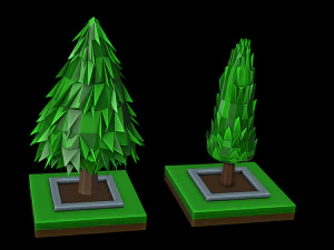 Isometric trees-lowpoly trees 3D Model