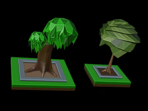 Isometric trees-lowpoly trees 3D Model