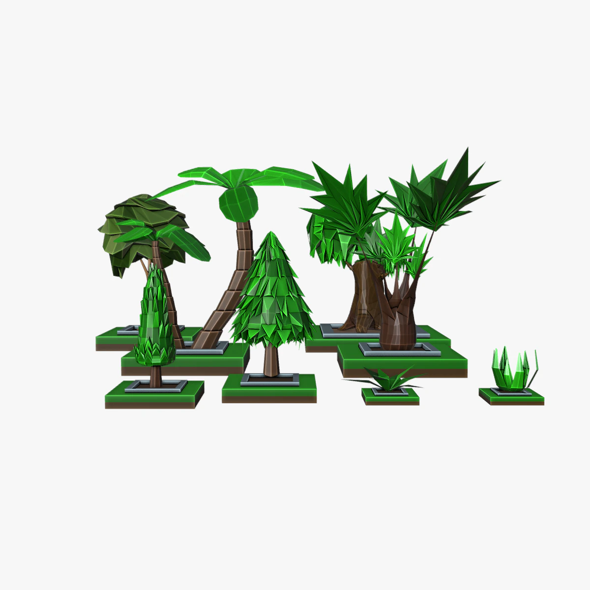 Isometric trees-lowpoly trees 3D Model .c4d .max .obj .3ds .fbx .stl .blend 