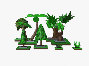Isometric trees-lowpoly trees 3D Model
