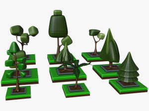 Isometric fantasy tree 3D Models