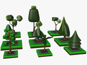 Albero di fantasia isometrica Modello 3D