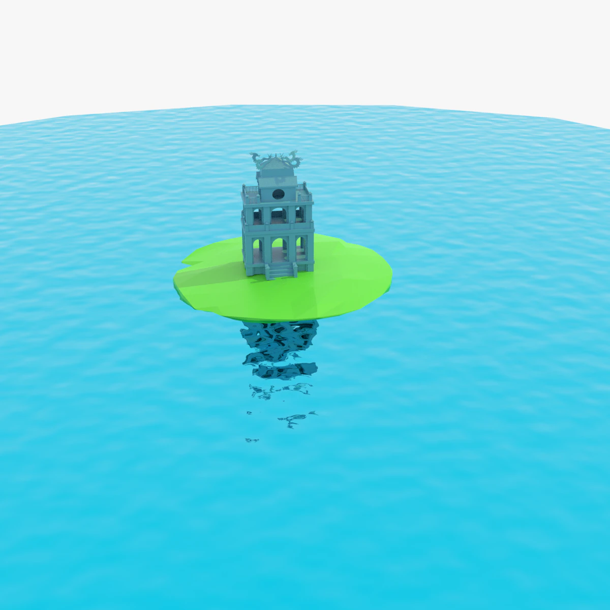 Hanoi Tower - Thap Rua 3D Model .c4d .max .obj .3ds .fbx .stl .blend