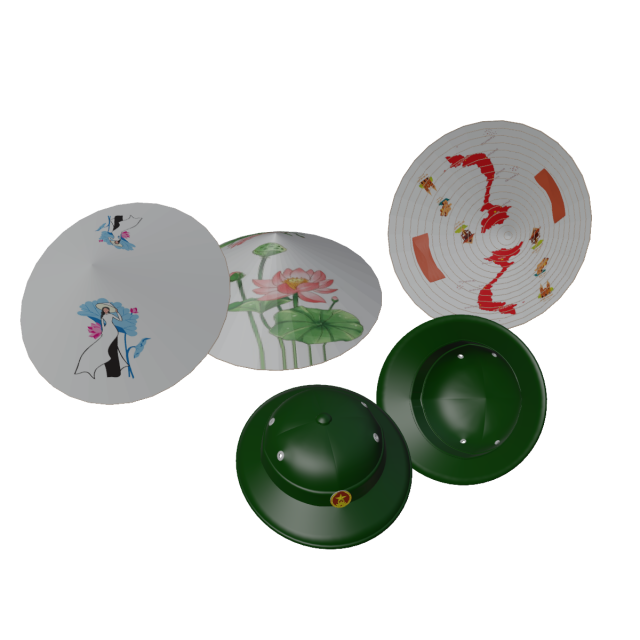 Vietnam hats - Vietnam army - mu coi - non la 3D 모델 .c4d .max .obj .3ds .fbx .stl .blend 