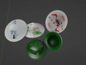 Vietnam hats - Vietnam army - mu coi - non la 3D Model