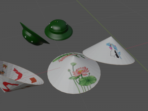 Vietnam hats - Vietnam army - mu coi - non la 3D 모델