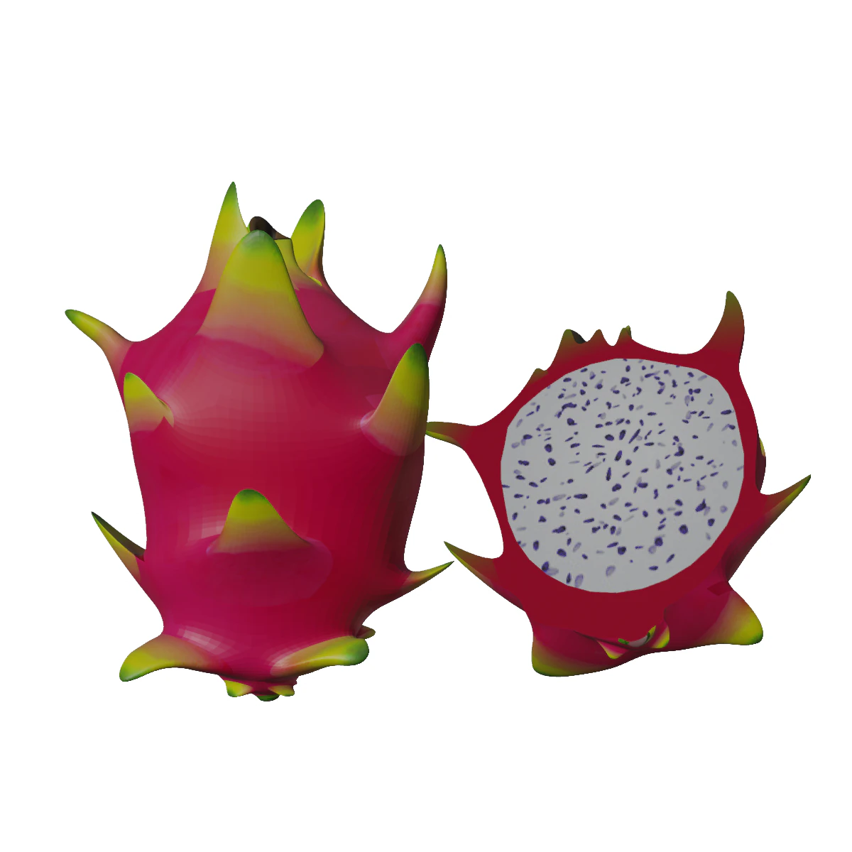 Dragon fruit - thanh long - tropical fruit 3D Model .c4d .max .obj .3ds .fbx .stl .blend 