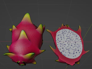 Dragon fruit - thanh long - tropical fruit 3D Model