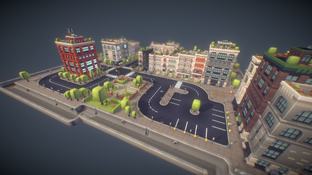 City Set - Proto Series 3D 모델 .c4d .max .obj .3ds .fbx .stl .blend