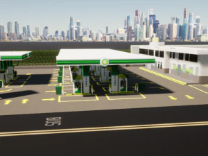 Модель АЗС BP 3D Модель