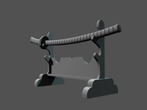 Japanese Katana Model Cetak 3D