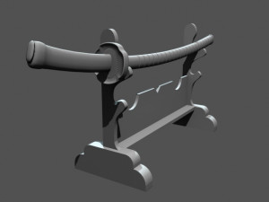 Japanese Katana Model Cetak 3D