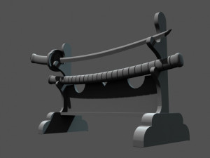 Japanese Katana Model Cetak 3D