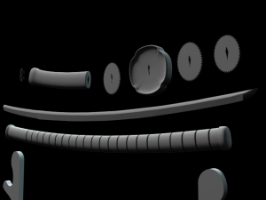 Japanese Katana Model Cetak 3D