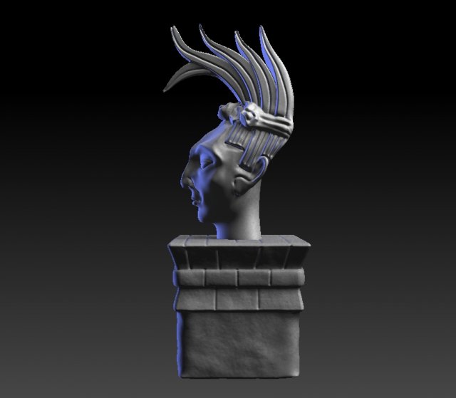 KING PAKAL FACE 3D Baskı Modeli .c4d .max .obj .3ds .fbx .stl .blend 